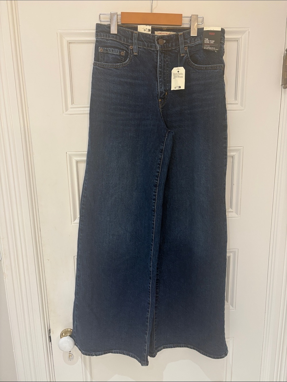 Levi's Wide-Leg High-Rise Jeans - Dark Blue Denim
